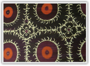 Dark scrollwork textile pattern